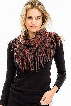 FRINGE KNITTED FASHION INFINITY SCARF  FM-WISF208