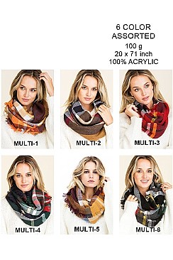 Pack of 12 Stylish Assorted Fashion Scarves