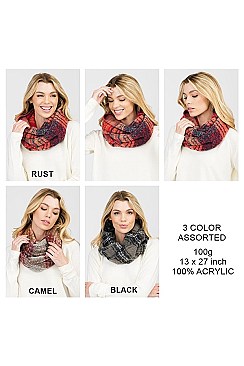Pack of 12 Classic Assorted Color Fashion Infinity Scarf