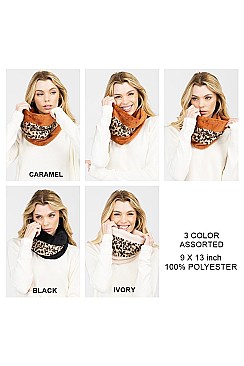 Pack of 12 Fashion Assorted Color Leopard print Infinity Scarf