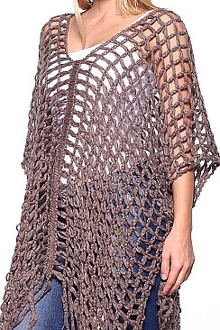 Pack of 6 (pieces) Assorted Fishnet Knit Poncho FM-WSF174