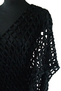 Pack of 6 (pieces) Assorted Fishnet Knit Poncho FM-WSF174