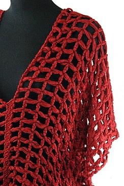 Pack of 6 (pieces) Assorted Fishnet Knit Poncho FM-WSF174