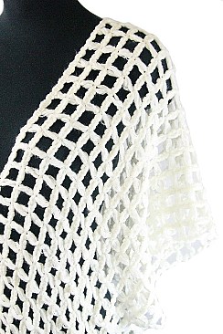 Pack of 6 (pieces) Assorted Fishnet Knit Poncho FM-WSF174