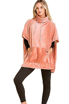 PACK OF 12 FASHION ASSORTED COLOR TURTLENECK PONCHO