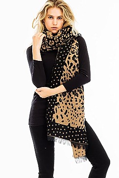 ANIMAL PRINT LARGE RECTANGLE OBLONG SCARF FM-WSF216