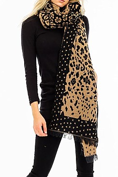 ANIMAL PRINT LARGE RECTANGLE OBLONG SCARF FM-WSF216