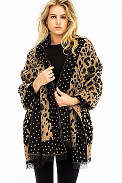 ANIMAL PRINT LARGE RECTANGLE OBLONG SCARF FM-WSF216