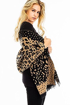 ANIMAL PRINT LARGE RECTANGLE OBLONG SCARF FM-WSF216