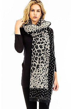 ANIMAL PRINT LARGE RECTANGLE OBLONG SCARF FM-WSF216