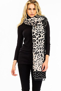 ANIMAL PRINT LARGE RECTANGLE OBLONG SCARF FM-WSF216