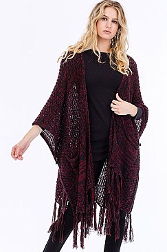 BIG POCKETS FRINGED CARDIGAN FM-WSF221