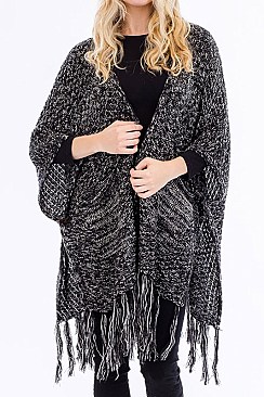 BIG POCKETS FRINGED CARDIGAN FM-WSF221