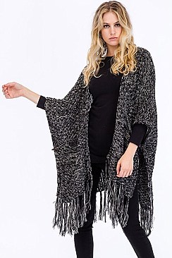 BIG POCKETS FRINGED CARDIGAN FM-WSF221