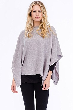 TRENDY STRETCH PONCHO WITH PEARL ACCENTS FM-WSF225