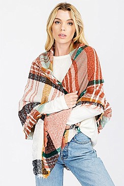 Pack of 12 Trendy Assorted Color Multi Toned Fashion Scarf