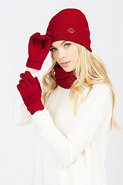 Pack of 12 Classic Assorted Color Beanie & Infinity Scarf & Glove Set