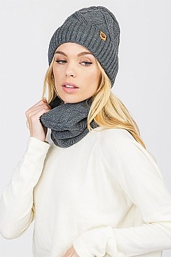 Pack of 12 Stylish Assorted Color Beanie & Infinity Scarf Set