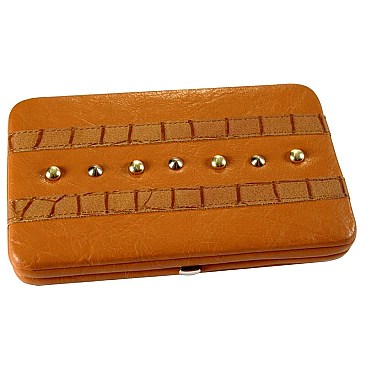 METAL FRAMED STUDDED WALLET