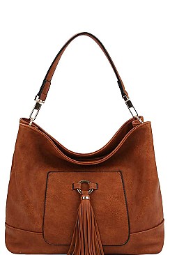 BIG TASSEL HOBO BAG WITH LONG STRAP