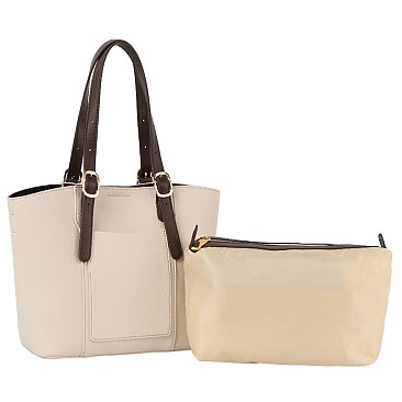 Fashion Buckle Top Handle 2-in-1 Satchel