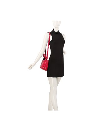 SHINY LEATHER PETITE CUTE CROSSBODY BAG