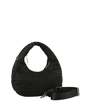 Quilted Nylon Hobo Shoulder Bag