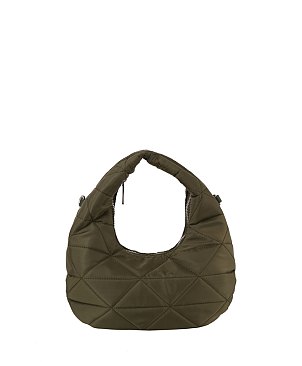 Quilted Nylon Hobo Shoulder Bag