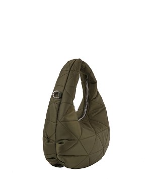 Quilted Nylon Hobo Shoulder Bag