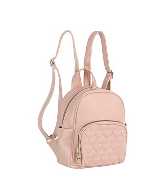 Heart Quilted Backpack