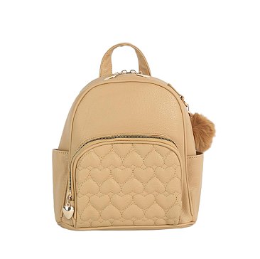 Heart Quilted Backpack