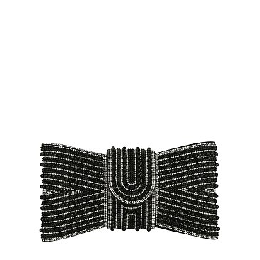 Spangle Pearl Bow Clutch Evening Bag