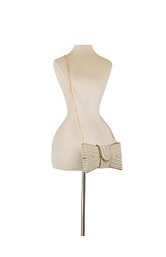 Spangle Pearl Bow Clutch Evening Bag
