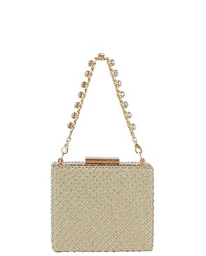Rhinestone Net Evening Bag Clutch