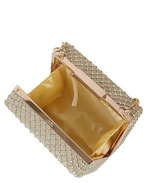 Rhinestone Net Evening Bag Clutch