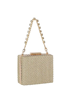 Rhinestone Net Evening Bag Clutch