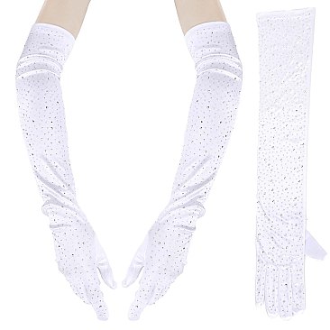 Over The Elbow CRYSTAL SATIN GLOVES