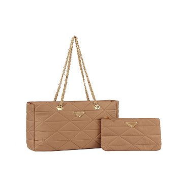 Quilted Nylon 2-in-1 Satchel