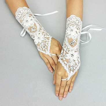 FASHIONABLE WEDDING LACE GLOVE SLGLV1053