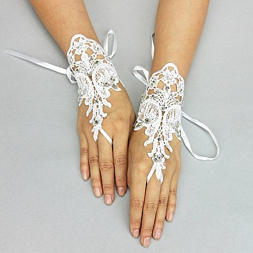 FASHIONABLE WEDDING LACE GLOVE SLGLV1055