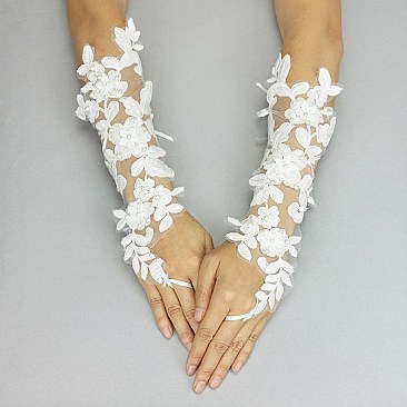 FASHIONABLE WEDDING LACE GLOVE SLGLV1057