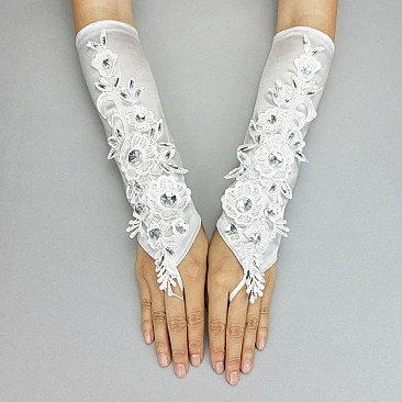 FASHIONABLE WEDDING LACE GLOVE SLGLV1059