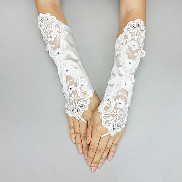 FASHIONABLE WEDDING LACE GLOVE SLGLV1060