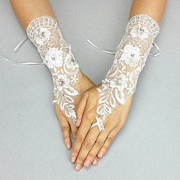 FASHIONABLE WEDDING LACE GLOVE SLGLV1061