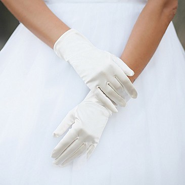 FASHIONABLE SHORT SATIN GLOVES