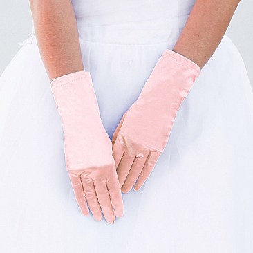 FASHIONABLE SHORT SATIN GLOVES