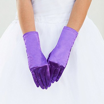 FASHIONABLE SHORT SATIN GLOVES