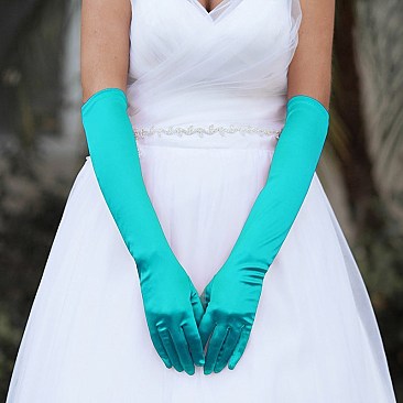 FASHIONABLE LONG SATIN GLOVES SLGLV48