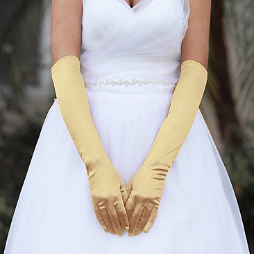 FASHIONABLE LONG SATIN GLOVES SLGLV48