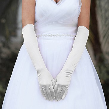 FASHIONABLE LONG SATIN GLOVES SLGLV48